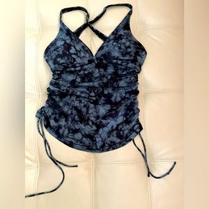 ATHLETA Shadow Tie Dye Side Scrunch Tankini Top